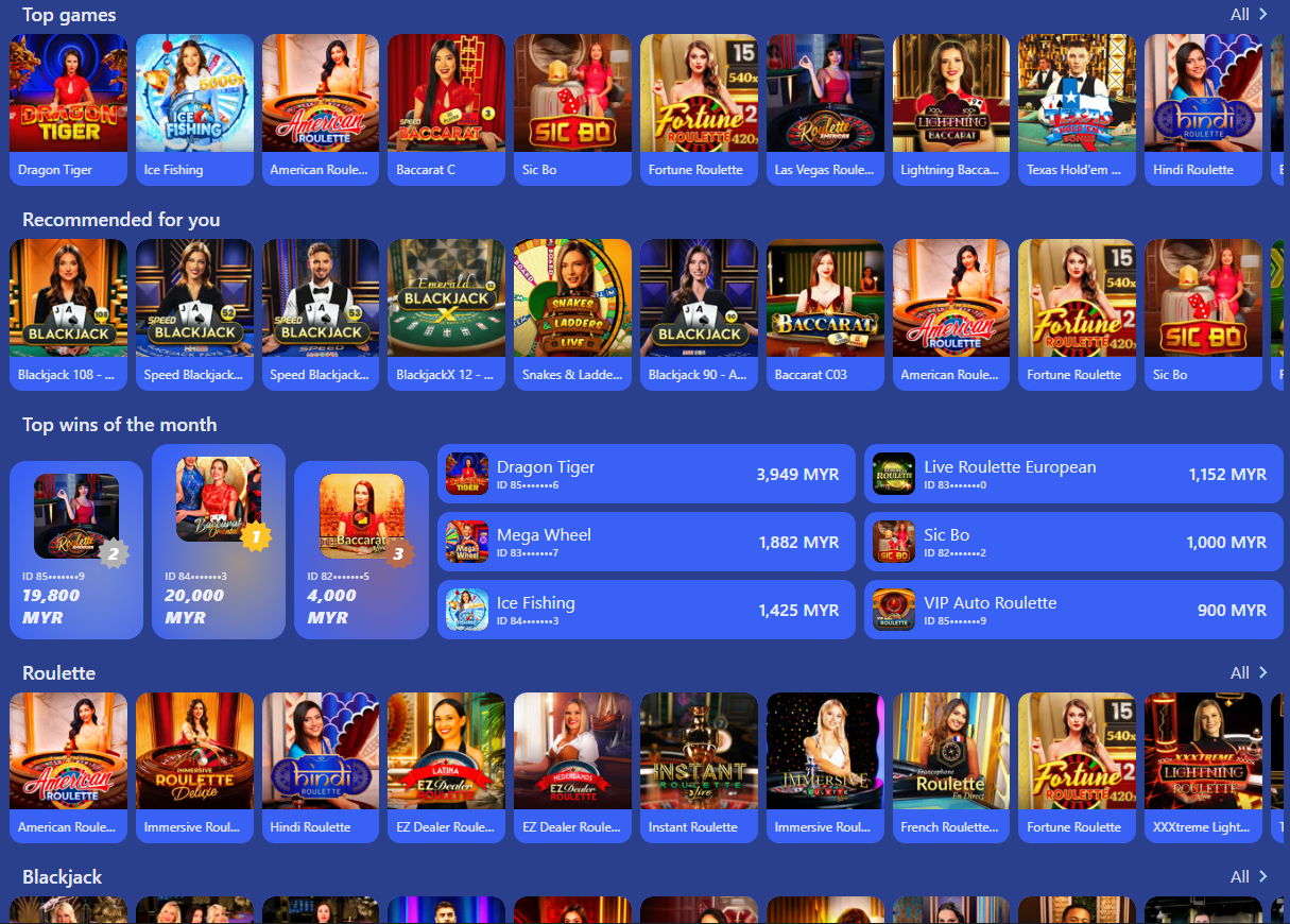 Meja kasino langsung Dashking88 dengan strim dealer, had meja dan jubin pemilihan meja pantas